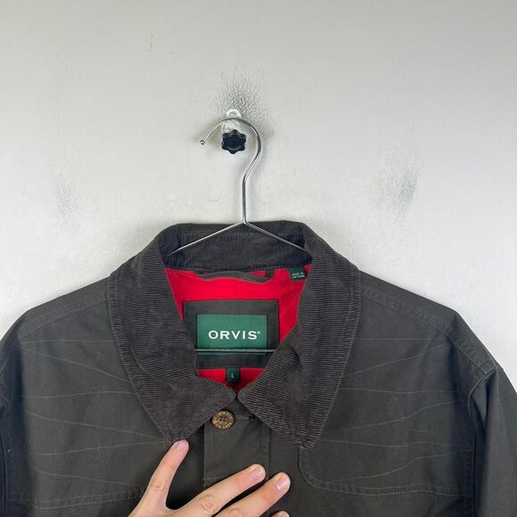 Orvis Men's Heritage Field Coat Brown Barn Wax Jacket Size L - Picture 3 of 8